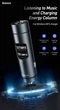 FM-трансмиттер Baseus Energy Column 2в1 MP3 Car Charger Bluetooth 5.0 2USB (3.1A) 15W Черно-Серый - изображение 2