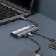 USB-хаб адаптер Type-C Baseus Metal Gleam 7в1 (Type-C, 100W, 2xUSB3.0 + HDMI 4KHD + Type-C PD + TF + SD) - Сірий - зображення 4
