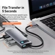 USB-хаб адаптер Type-C Baseus Metal Gleam 5в1 (Type-C, 3хUSB, HDMI, 100W) - Серый - изображение 6