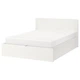 Ліжко з місцем для зберігання IKEA MALM 140х200 см біле (904.047.99) - изображение 1