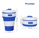 Складаний силіконовий стакан для напоїв Collapsible Coffee Cup (350м, екологічно чистий, компактний) - Синій - зображення 3