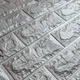 Самоклеющаяся 3D панель Sticker Wall под кирпич Серебро 700х770х5мм - изображение 2