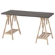 Письмовий стіл IKEA LAGKAPTEN / MITTBACK 140х60 см темно-сірий/береза (794.171.09) - изображение 1