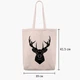 Еко сумка Олень (Deer) (9227-3803-WTD) бежева з широким дном - зображення 5