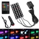 Автомобільна водонепроникна світлодіодна RGB LED підсвічування в салон на 4 стрічки від прикурювача з пультом - зображення 5