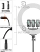 Кільцева лампа LED SOFT RING LIGHT RL18 45 см з Пультом і Чехлом 3 Режими 3 Тримачі для телефону - зображення 2