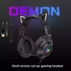 Игровые наушники с кошачьими ушками Onikuma K9 c LED-подсветкой и микрофоном Наушники для стриминга Черный - изображение 3