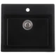 Мойка для кухни ZERIX гранитная ZS-5751S-14 570x510мм прямоугольная врезная с сифоном черная ZX4602 - изображение 1