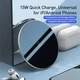 Беспроводное зарядное устройство BASEUS Simple NEW Wireless Charger (быстрая зарядка, 15W, LED дисплей, USB) - Черный - изображение 13