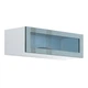 Вітрина навісна у вітальню з ламінованої ДСП та скла Vigo 90 Білий/Сірий Сама Польща без підсвічування - зображення 1