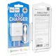 Сетевое зарядное устройство с кабелем Micro USB HOCO C72Q Glorious single port (1USB, QC3.0, 3A, 18W). White - изображение 5
