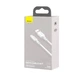 USB кабель USB на Type-C Baseus Simple Wisdom Data Cable Kit | (2 шт в наборі, 1.5m, 5A, 40W). White - зображення 10