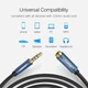 AUX 3.5 mm подовжувач Ugreen AV118 аудіо кабель (Чорний з синім, 4-pin, 0.5м) - изображение 6