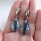 Серьги Hand Made с каплями Swarovski голубого оттенка - изображение 2