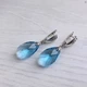 Серьги Hand Made с каплями Swarovski голубого оттенка - изображение 3
