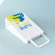 Пакет подарочный с патриотическим рисунком "Коты патриоты" eko-kraft 150*90*240 мм мм - 10 шт/уп маленький бумажный Белый крафт пакет с плоскими ручками Пакет с надписью "I love Ukraine" - изображение 5