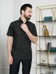 Сорочка для чоловіків чорна класична з коротким рукавом BROSTEM 47099kr M - изображение 4