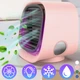 Мини кондиционер Air Cooler M201 Розовый портативный USB охладитель с подсветкой - изображение 1