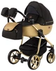 Коляска 2 в 1 Adamex Hybryd Plus Polar (Gold) BR619 черный (золотой люрекс) - золотая кожа - изображение 2