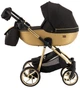 Коляска 2 в 1 Adamex Hybryd Plus Polar (Gold) BR619 черный (золотой люрекс) - золотая кожа - изображение 3