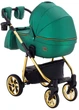 Коляска 2 в 1 Adamex Hybryd Plus Polar (Gold) Кожа 100% Y216А зеленый перламутр - изображение 4