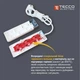 Мережевий подовжувач TECCO 2 пости без заземлення 1.5 м (2 х 0.75) Білий (8681277843433) - зображення 4