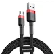 Кабель швидкого заряджання Baseus Cafule Micro USB to USB |2.4A, 1M| red-black - зображення 1