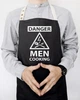 Прикольний фартух чоловічий Danger men cooking (Чорний) - зображення 1