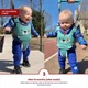 Вожжи/ходунки/поводок для детей 2в1 с двумя типами креплений/регулируемыми ремнями/жесткой ручкой BABYKLI зеленая собачка (BW-21322) - изображение 5
