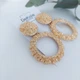 Висячие массивные круглые серьги DeKolie ER0016 золотистые - изображение 1
