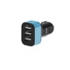 E5 Универсальное зарядное устройство 3x USB, черное/синее - изображение 1