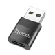 Перехідник USB на Type-C female adapter HOCO (3A, USB2.0). Black - зображення 1
