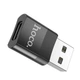 Перехідник USB на Type-C female adapter HOCO (3A, USB2.0). Black - зображення 5
