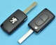 Корпус выкидного ключа Peugeot 3008 308 208 2008 301 Traveller Boxer Pars 208 508 406 407 Partner AdlerKey (81-69) на 2 кнопки с эмблемой (элемент питания на микросхеме) Пежо - изображение 1