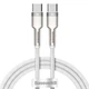Кабель Baseus Cafule Metal Data Cable Type-C to Type-C 100W White 1м (CATJK-C02) - изображение 1