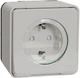 Розетка в сборе Schneider Electric MUREVA S наружного монтажа с заземленным контактом и защитными шторками Белая (MUR39034) - изображение 1