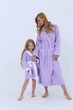 Махровый детский халат IDEAL TEXTILE с капюшоном, 380 г/м2 лиловый+белый на 3 года (98 - 110 см) - изображение 2