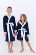 Махровый детский халат IDEAL TEXTILE с капюшоном, 380 г/м2 темно-синий+белый на 3 года (98 - 110 см) - изображение 8