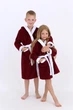 Махровый детский халат IDEAL TEXTILE с капюшоном, 380 г/м2 бордовый+белый на 7 лет (116 – 122 см) - изображение 4
