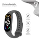 Силіконовий ремінець для фітнес браслетів Xiaomi Mi Band 5/6/7, Silicone, Platinum Gray, зі зручною застібкою, на фітнес трекер та смарт годинник, ArmorStandart (ARM61895) - зображення 3