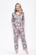 Піжама жіноча Cyberjammies Mallory 9019-9020 20/3XL Сірий з квітковим принтом (5051877377998) - зображення 1