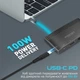 USB-C хаб 6-в-1 Promate MediaHub-C6 HDMI/VGA/USB-C PD/USB-C/USB-A 3.0/RJ45 Black (mediahub-c6.black) - изображение 3