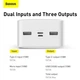Павербанк 30000 mAh 15W 3A PowerBank с быстрой зарядкой Baseus Bipow Digital Display Портативный аккумулятор внешний аккумулятор 2USB/1Type-C. QC (PPDML-K02) White - изображение 5