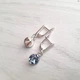 Сережки Hand Made з кристалами Swarovski світло-блакитного відтінку - зображення 3