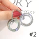 Серьги вечерние "Round Crystal" ,серебро - изображение 1