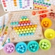 Деревянная развивающая игрушка Bead Holder Мозаика Цветные шарики пинцет, ложка, палочки, стаканчики для сортировки MD 2210 - изображение 1