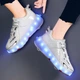 Роликовые кроссовки для девочек с LED подсветкой белые на 4-х колесах (LR 1268) 34(21,5см) - изображение 6