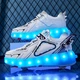 Роликовые кроссовки для девочек с LED подсветкой белые на 4-х колесах (LR 1268) 34(21,5см) - изображение 12
