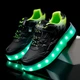 Роликовые кроссовки для мальчиков с LED подсветкой черные на 2-х колёсах (LR 1274) 33(21см) - изображение 10