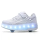 Роликовые кроссовки для девочек с LED подсветкой белые на 2-х колесах (LR 1273) 36(23см) - изображение 1
